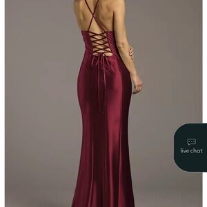 Burgundy (wine) Bridesmaid Dress - sculpted satin - size 6